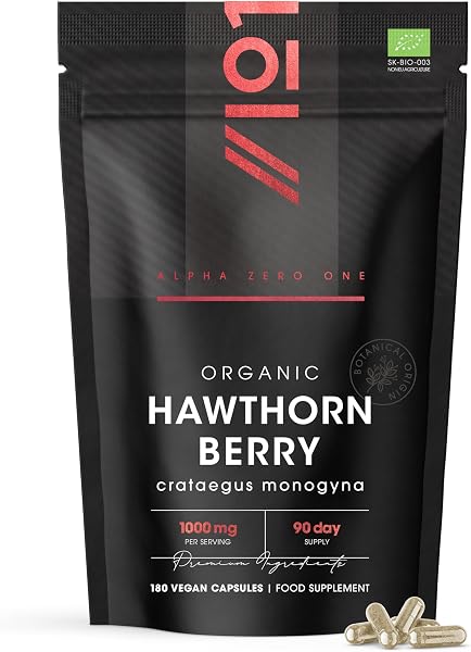 Alpha01 Organic Hawthorn Berry Capsules 180