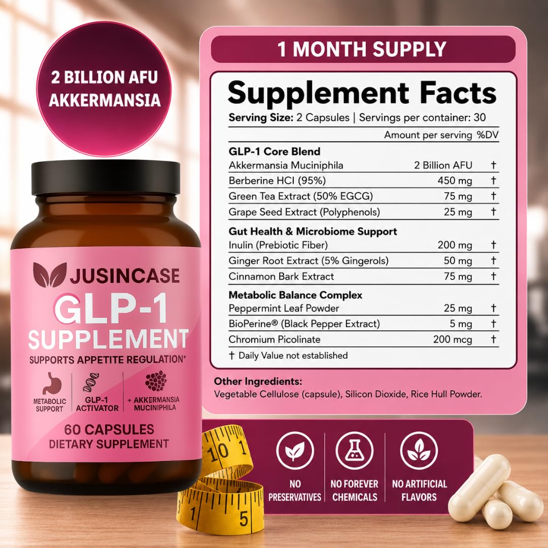 GLP-1 Weight Management Supplement for Gut Health, Energy & Metabolic Support – Akkermansia, Berberine, EGCG, Inulin, Chromium & BioPerine – GLP1 Appetite Support for Women & Men – 60 Capsules — Amazon image 7