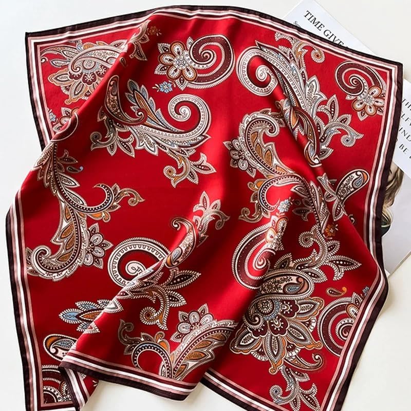 ANDANTINO 100% Mulberry Silk Square Scarf for Hair-25.6" X25.6'' Women Men Natural Silk Neckerchief Digital Printed Headscarf - Image 6