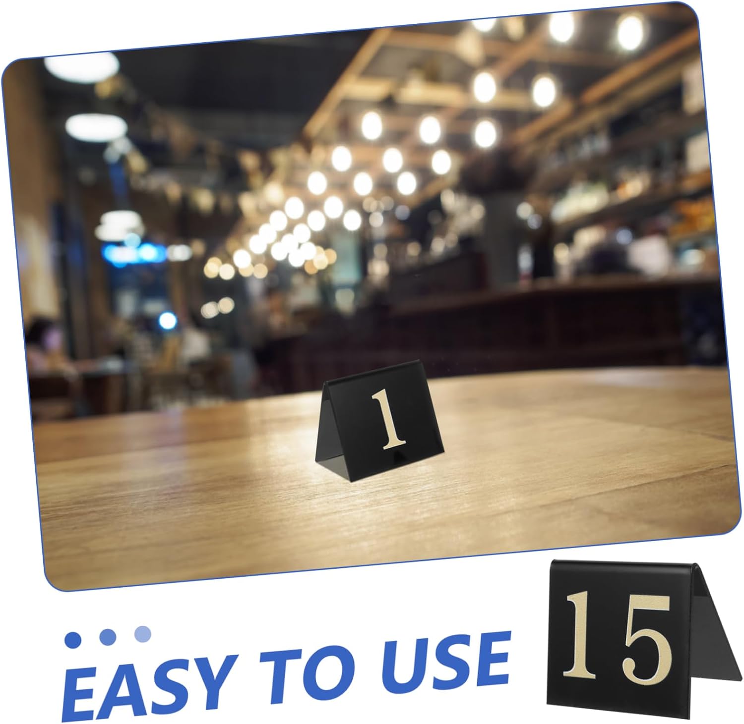 Unomor 15pcs Double-Sided Acrylic Number Markers for Restaurant Tables and Crime Scene Decoration V-Shape Table Numbers 1-15 Multi-Function Scene Props for Detective and Party Use