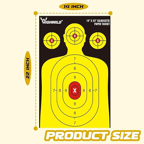 Miniatura 4 de Highwild Shooting Range Silhouette Paper Target 50 unidades  14 x 22 pulgadas  Adecuado para pistolas, rifles, pistolas de aire comprimido, pistolas