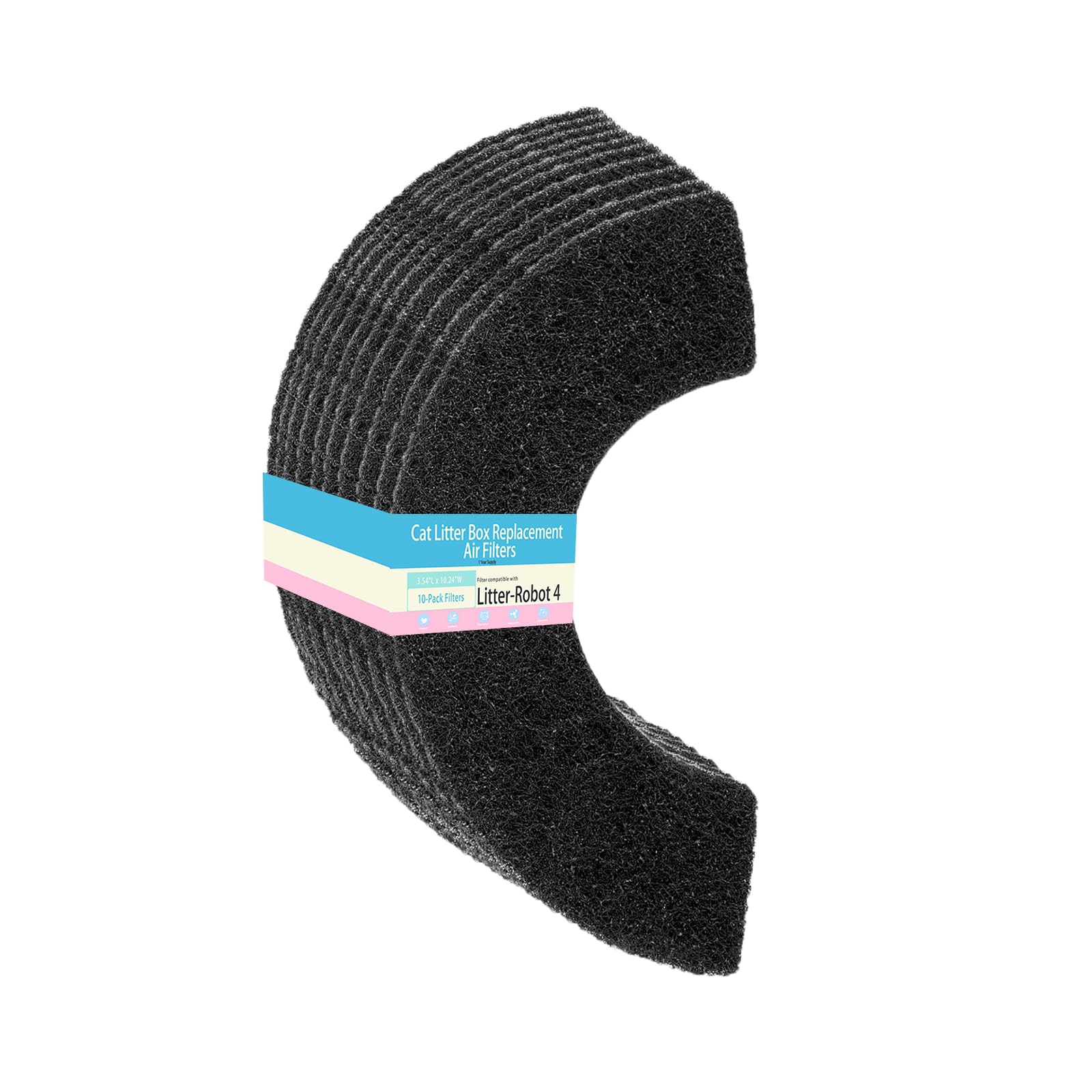 10 Pack Carbon Filters Compatible with Litter Robot 4,Cat Litter Box Filters,Keep Your Home Clean and Fresh