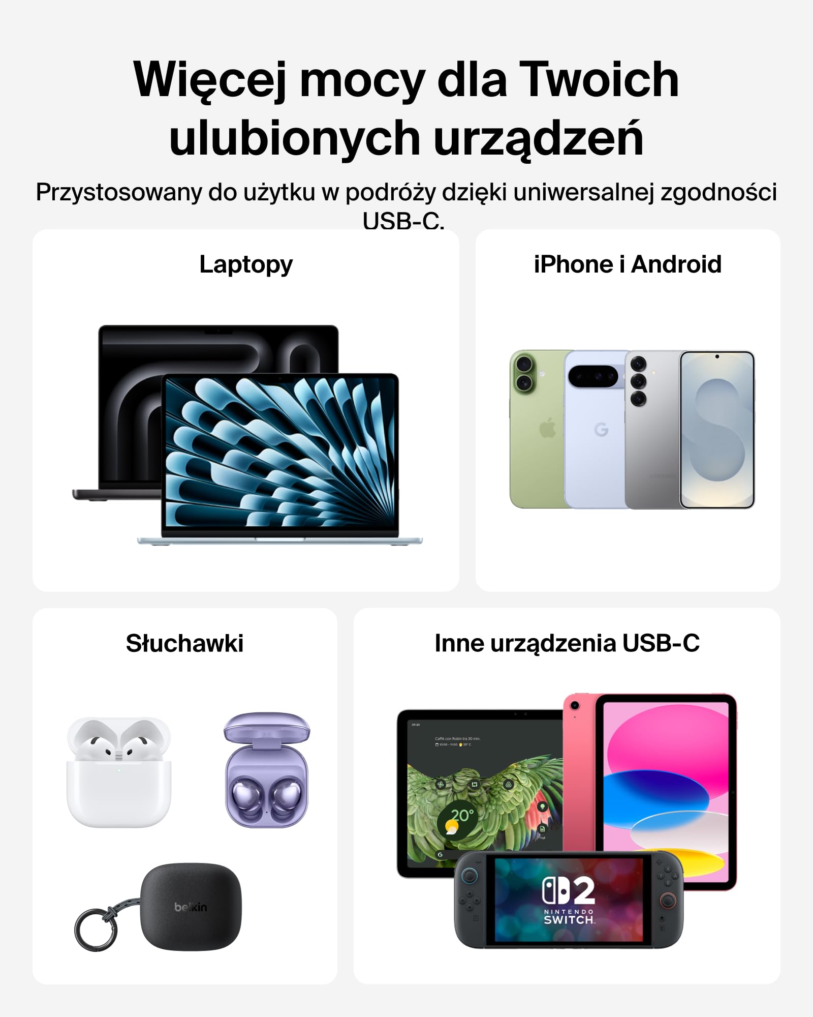 Belkin UltraCharge Pro Powerbank 25 000 mAh do Laptopów – Czarny | Powerbank 25 000 mAh, 1 Port USB-C, 1 Port USB-A i Kabel USB-C, 158 W Power Delivery, Wstępnie Naładowany, Wyświetlacz