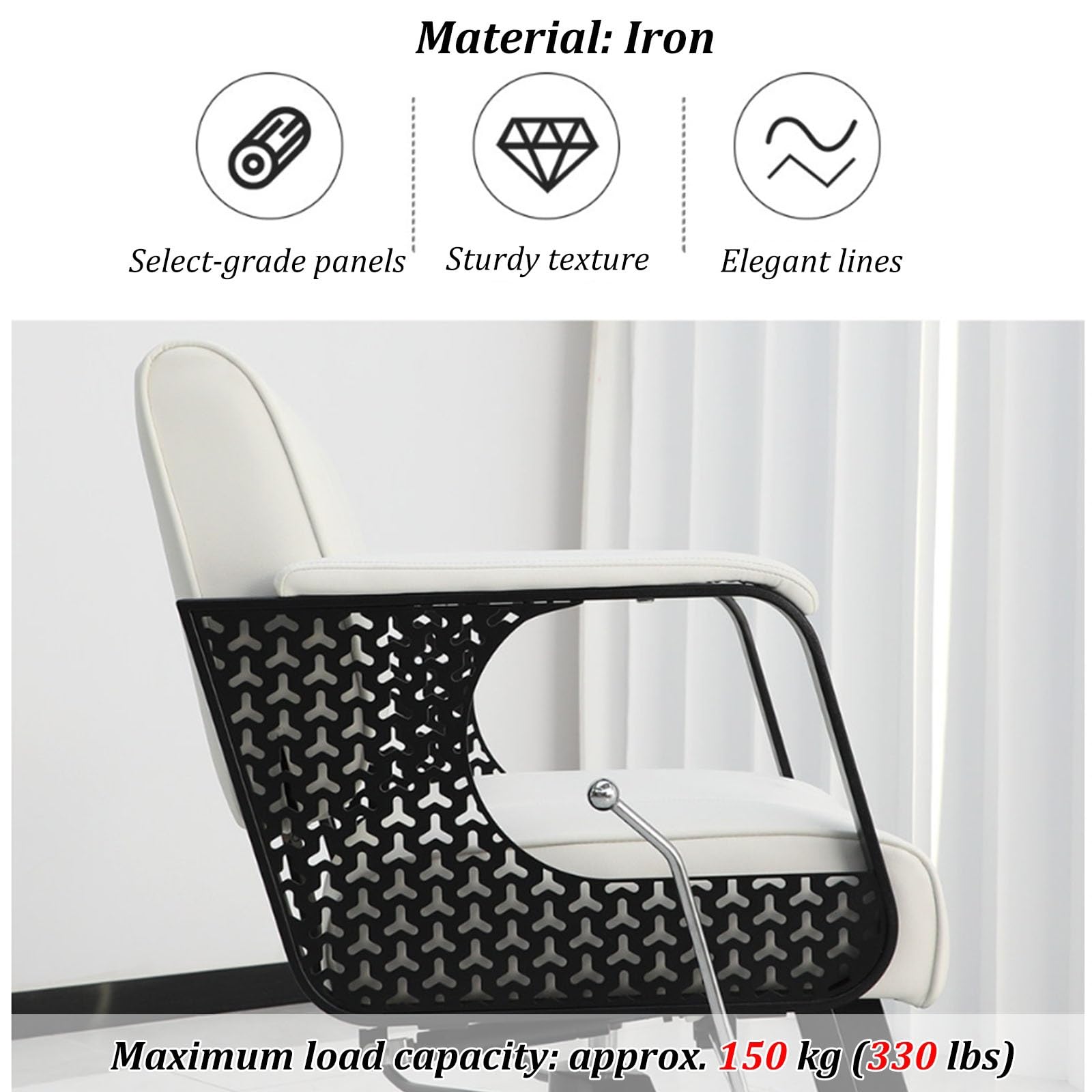 Sillón de barbería Profesional y Silla reclinable para peluquería; Equipo de Belleza SPA para Uso doméstico, barberías y Salones Belleza(White)