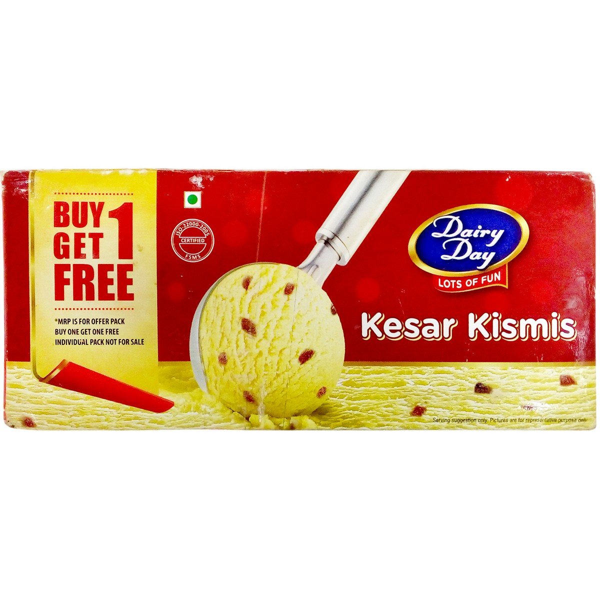 Dairy Day Ice Cream Kesar Kismis, 1400ml Promo Pack Amazon.in