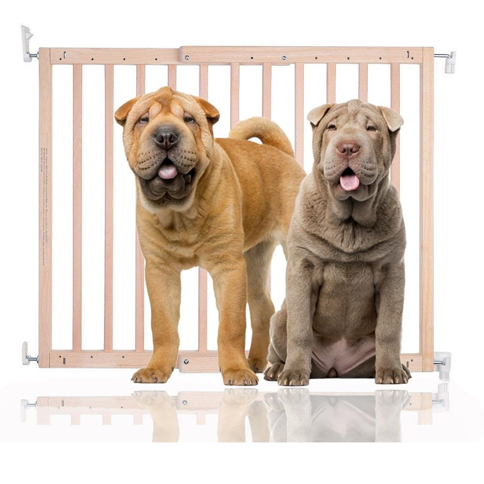 Bettacare Chunky Wooden Screw Fit Dog Gate, 63.5cm - 105.5cm, Natural, Wooden Dog Gate Gate, Screw Fit Pet Stair Gate, Puppy Gate, Stylish and Practical Safety Barrier
