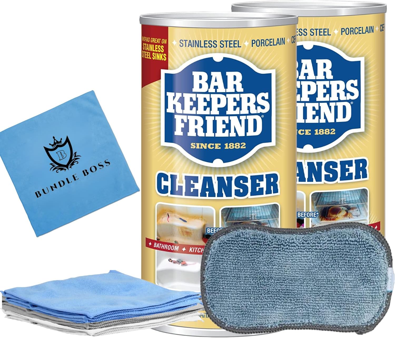 Bundle Boss Bar, Keepers Friend Powdered Cleanser 12