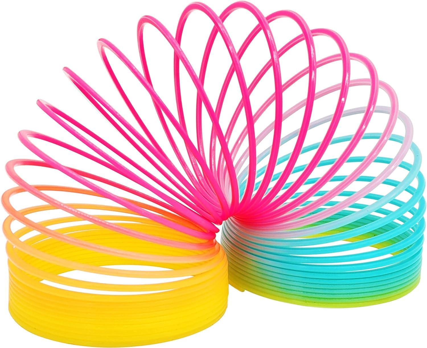 The Dreidel Company Plastic Multicolor Coil Spring, Goody Bag Fillers, Party Favor for Kids, 3" Inches (80mm) (40-Pack)