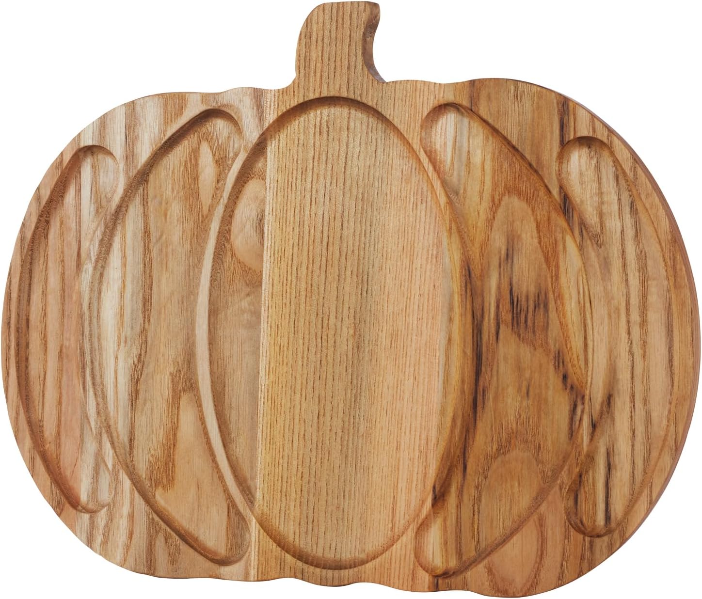 Halloween Pumpkin Shaped Board?15" L x 12" W?,2-in-1 Use Wood Kitchen Serving Tray Appetizer Serving Platter&Cutting Board, Divided Chip and Dip Tray Charcuterie?1" Thick?Halloween Decor Gifts