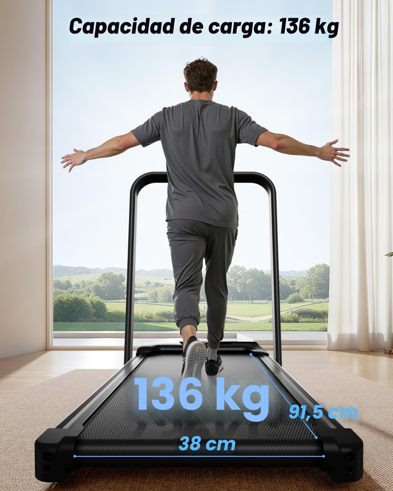 UMAY Cinta de Correr para Casa Plegable con Inclinación 15%,8-10KM/H