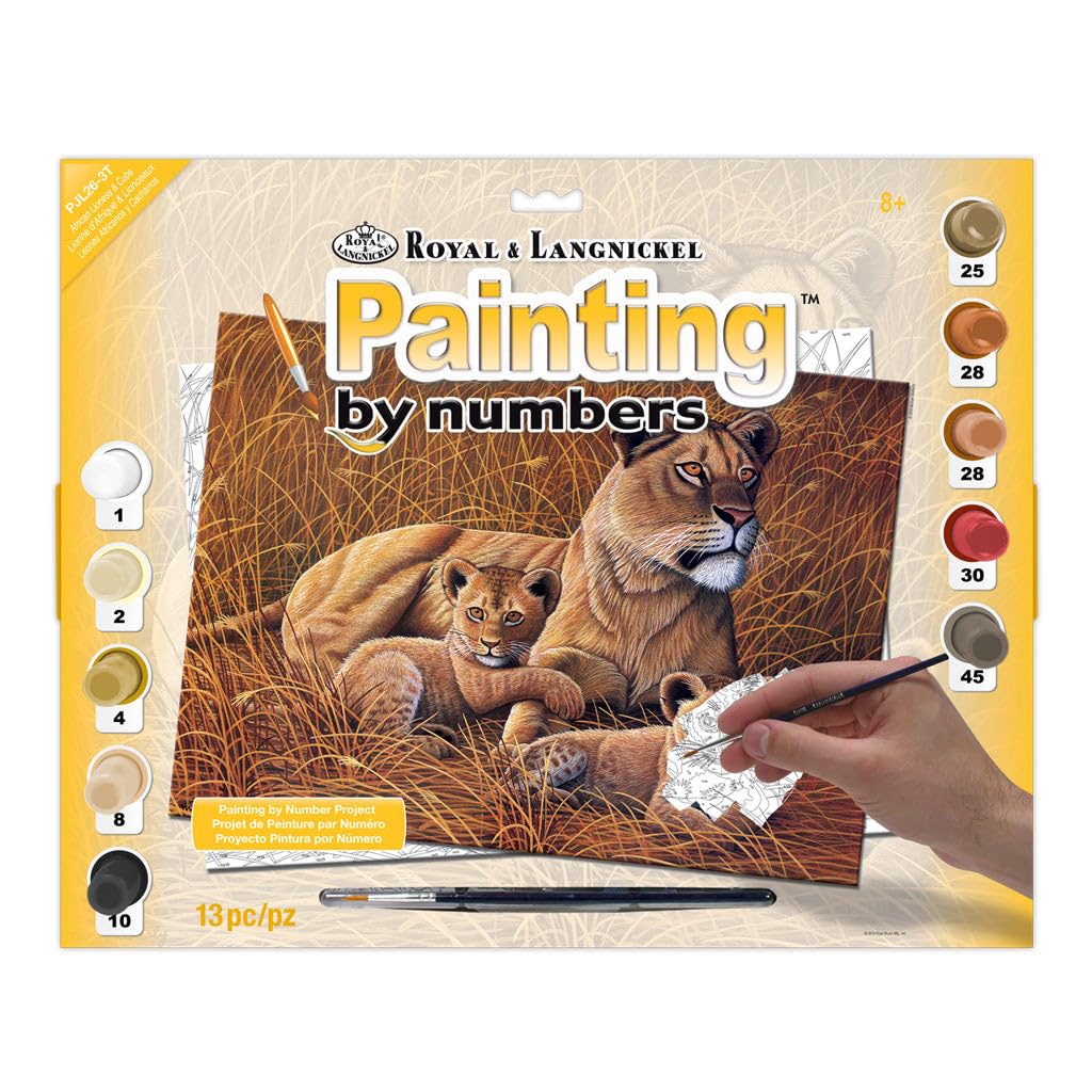 Kit Pintura Por Números Leona En Familia