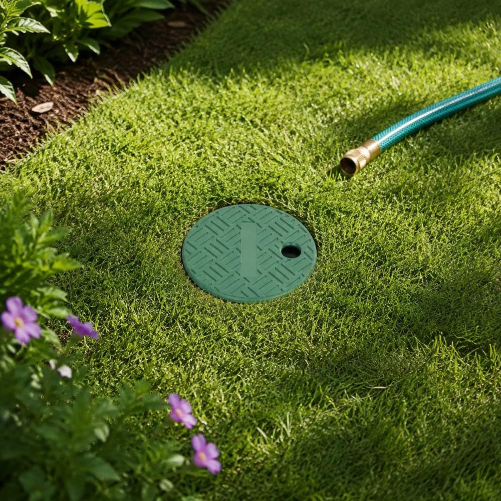 Pozzetto irrigazione rotondo 6 pezzi, protezione tecnica giardino 15cm