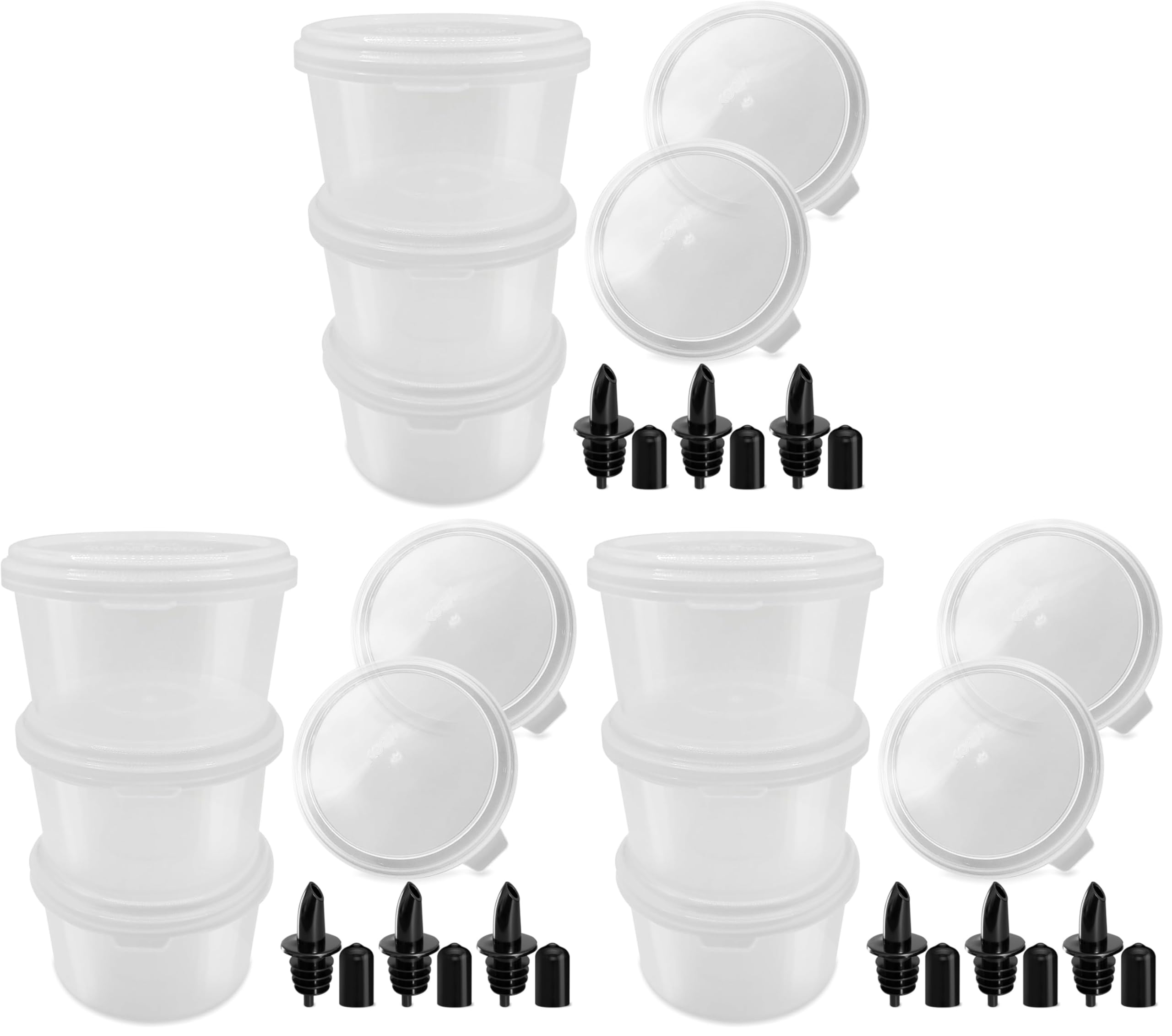 9 Pack Shaved Ice Molds for Hawaiian Shaved Ice Treats with Extra Lids and 3 Bottle Pouring Spouts. Freeze More Ice Pucks for Your Next Snow Cone Party. Fits S900A, S777 &amp; More.