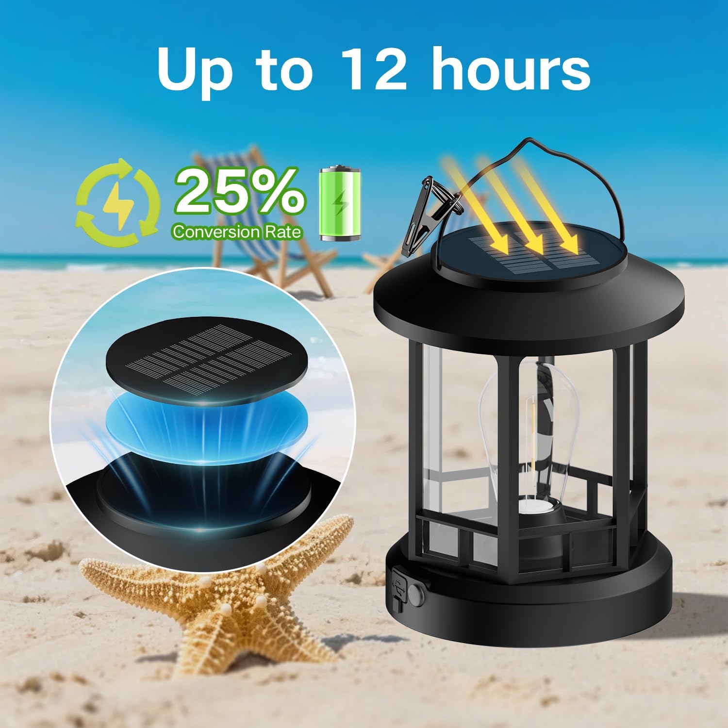 Solar Lights Outdoor Hanging Lantern,