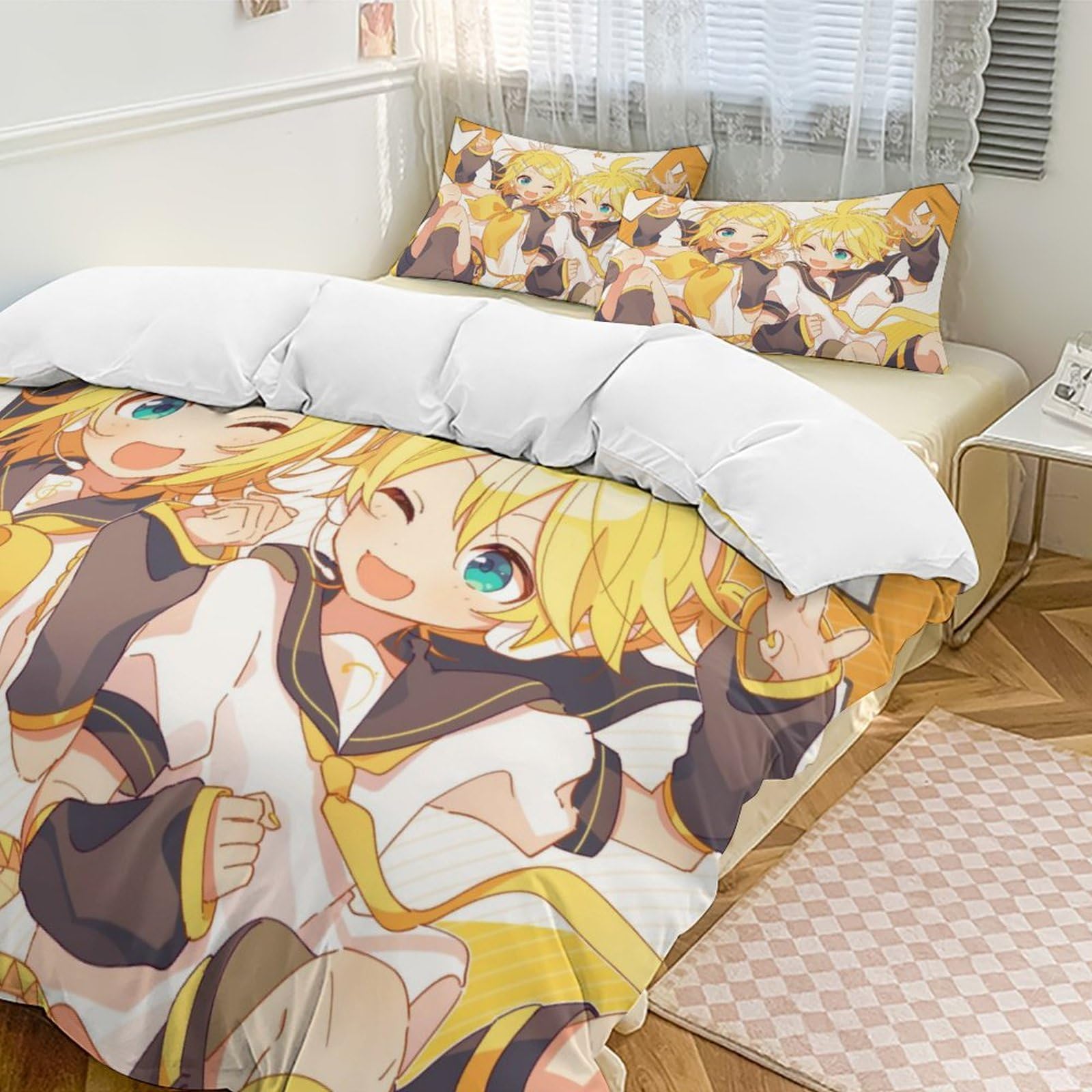まろぷ〜　ベットカバー Amazon｜布団カバー 3点セット 鏡音レン 鏡音リン VTuber 寝具カバー