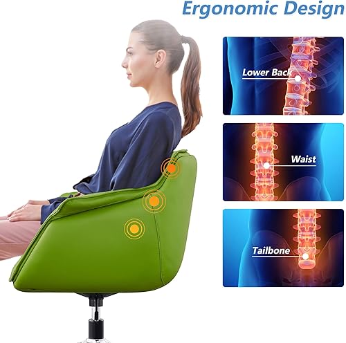 Miniatura 4 de LUCKYERMORE Silla de oficina con respaldo medio para el hogar, silla de oficina moderna tapizada de poliuretano de altura ajustable, almohadilla