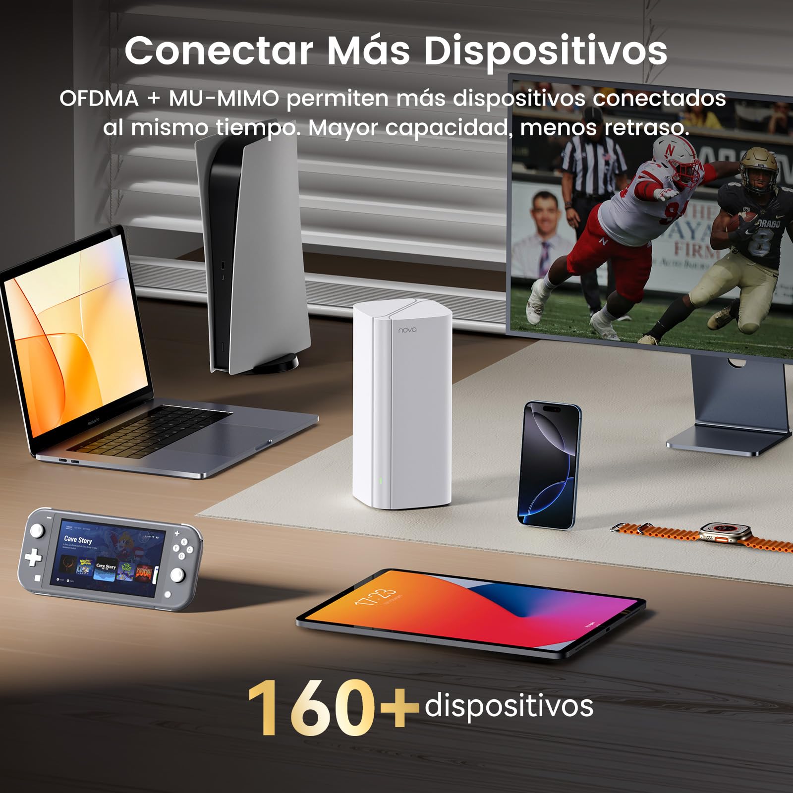 Tenda Nova Mesh MX12 (3-Pack) - WiFi Mesh AX3000, Repetidor WiFi 6 de Doble Banda 2,4 GHz/5 GHz, Router para Toda la Casa, 3X Puertos Gigabit, Backhaul Ethernet, Control Parental, MU-MIMO, OFDMA
