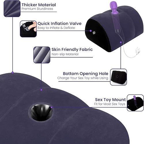 Miniatura 8 de Almohada inflable para consolador, juguetes sexuales para mujeres, almohada de posición sexual para adultos, muebles sexuales, silla de consolador,