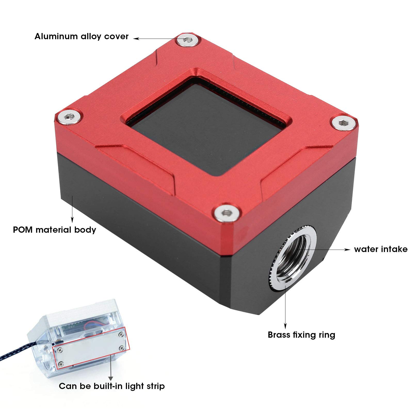 Kit Indicatore Flusso E Termometro Digitale Per Raffreddamento Ad Acqua PC A 3 Vie, Misuratore Portata 4 Pin, Filetto G1/4
