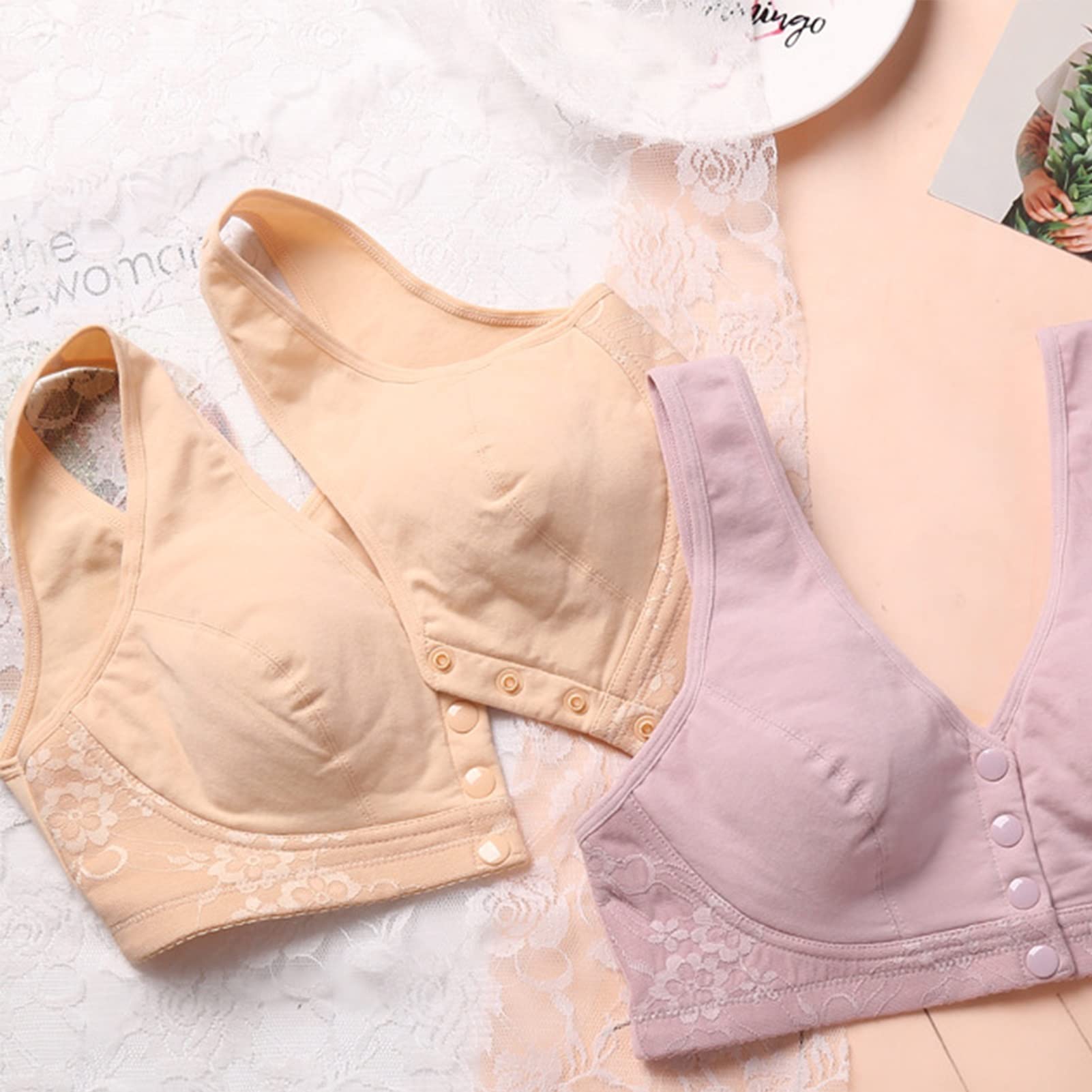 Reggiseni da Allattamento in Cotone per L'Allattamento al Seno Reggiseno per Tutti i Giorni Taglie Forti Bralette a Fascia Senza Fili per Donne anziane di Mezza à