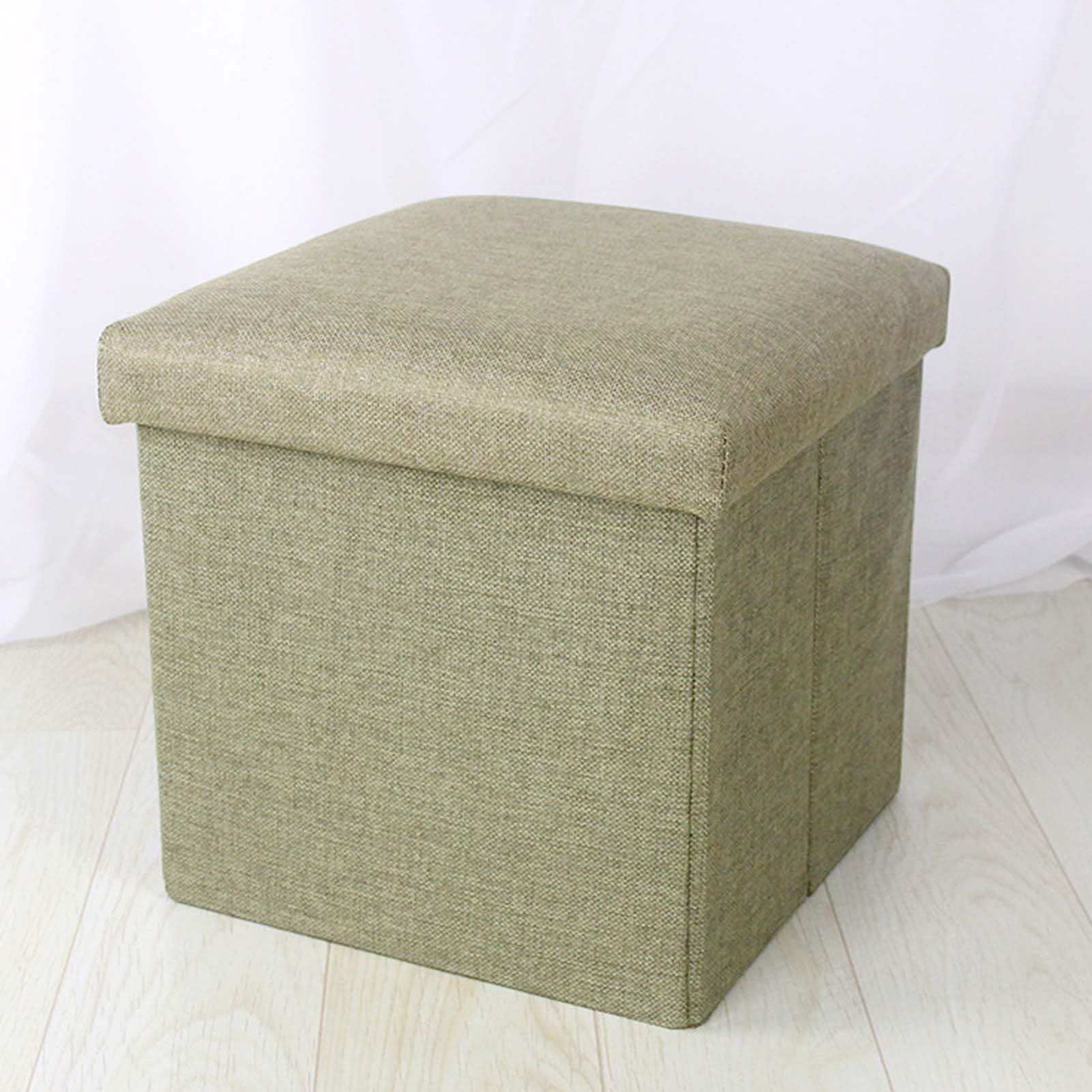 Składana tapicerowana pufa otomana ze schowkiem wszechstronne taborety do salonu sypialni sofa stylowy podnóżek siedzisko kompaktowy rozmiar (48 x 30 x 30 cm)