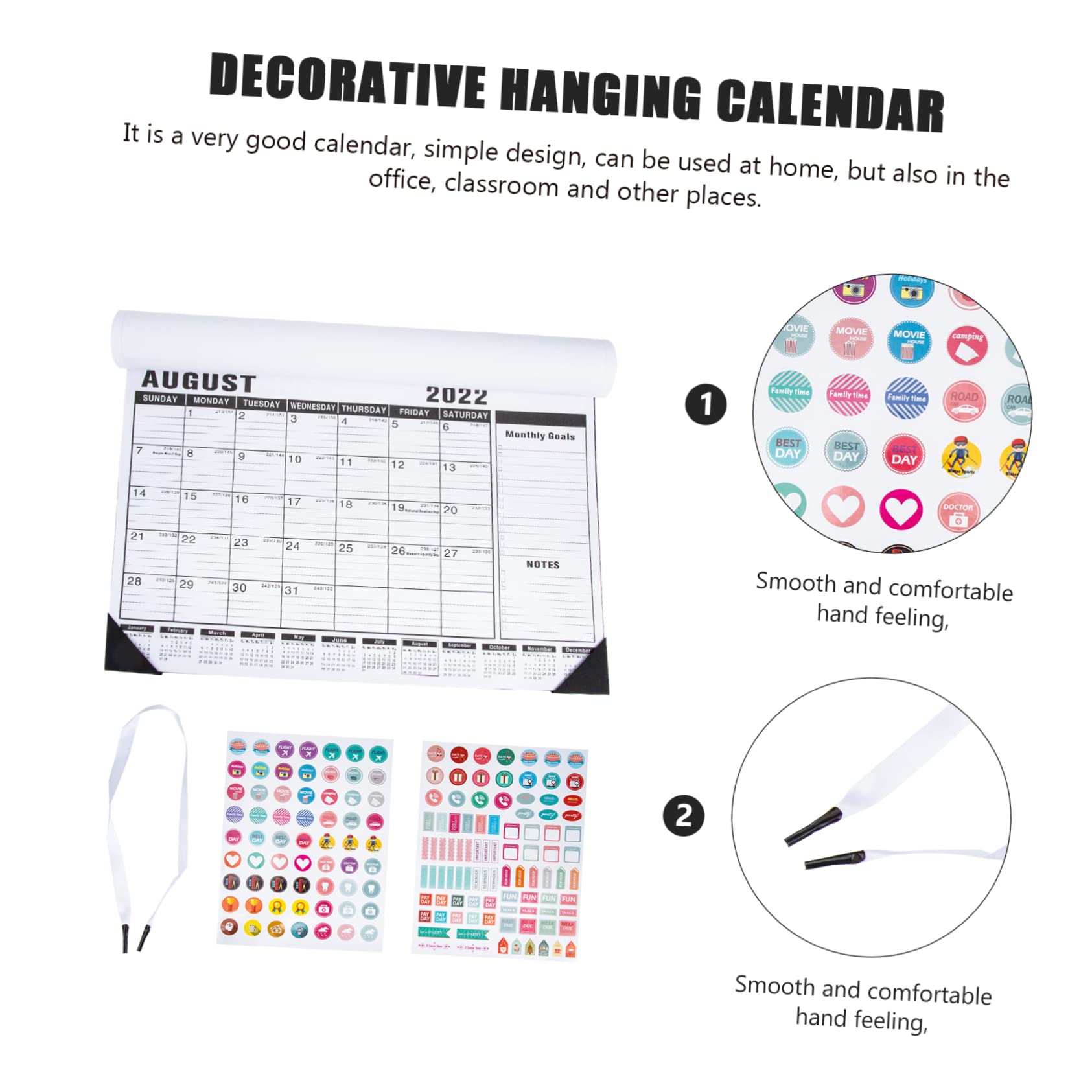 VILLCASE 3stücke Englischer Wandkalender Multifunktionaler Hängender Kalender Für Büro Und Zuhause Praktischer Monatskalender Mit Klarer Druckqualität Und Aufkleber Planung