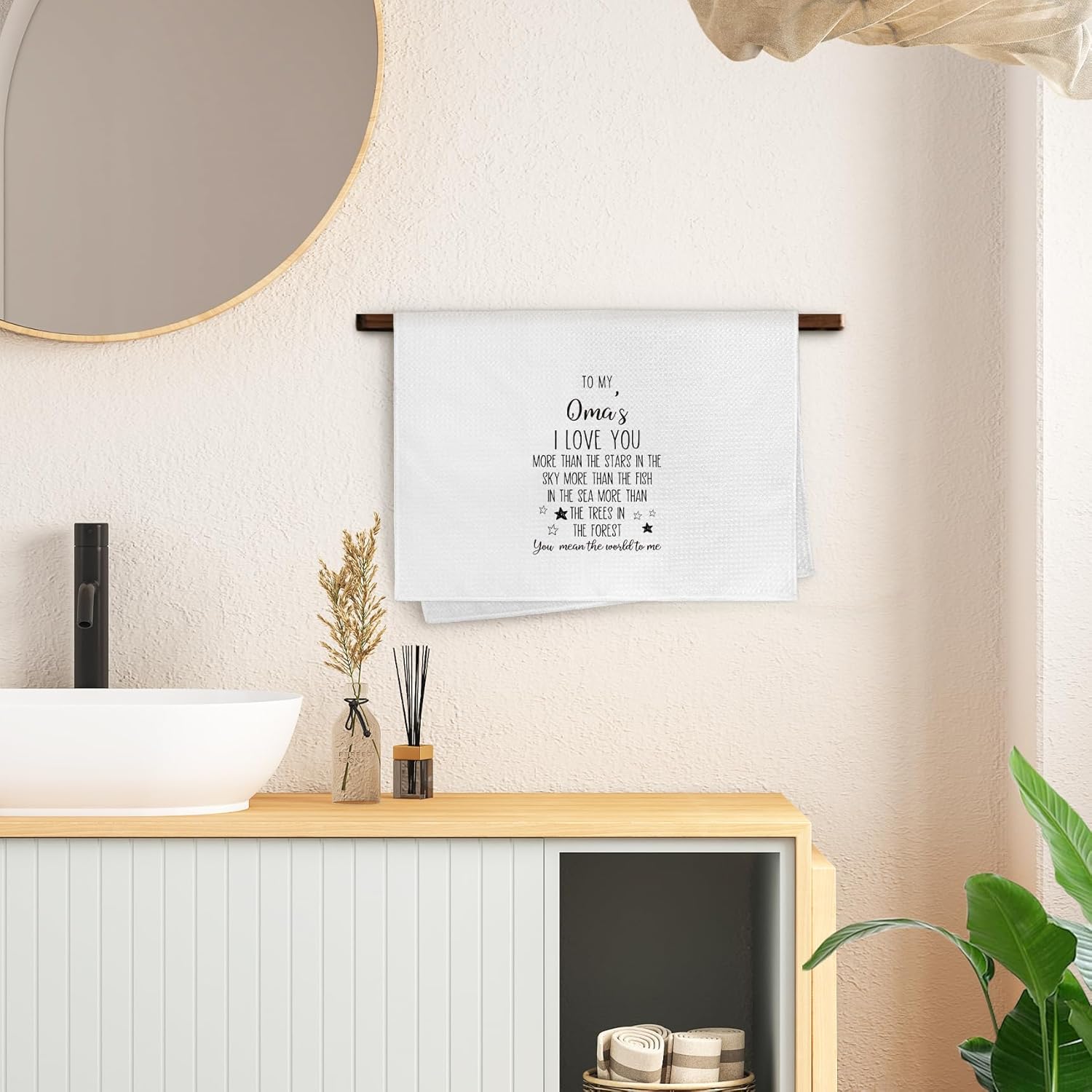 Oma Gifts Kitchen Towels, Oma Gifts for Mother's Day Dishcloth Dish Tea Towels for Kitchen, to My Grandma I Love You Sentimental Decorative Hand Towel, 16x24 Inch - Image 4