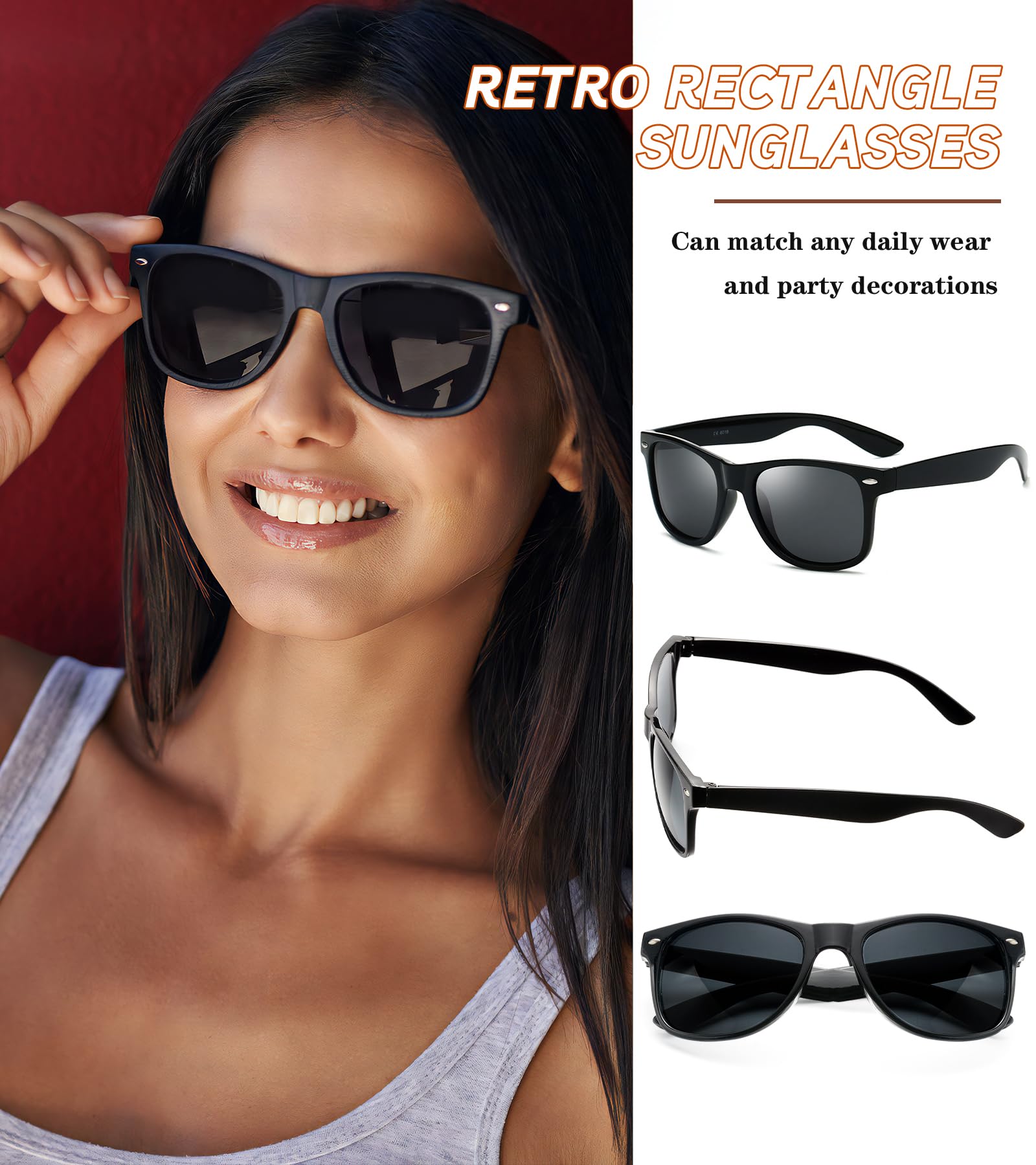 SUNOVELTIES Paquete de 40/80 lentes de sol de estilo retro a granel, tonos clásicos al por mayor, color blanco y negro, regalos de fiesta para mujeres/hombres