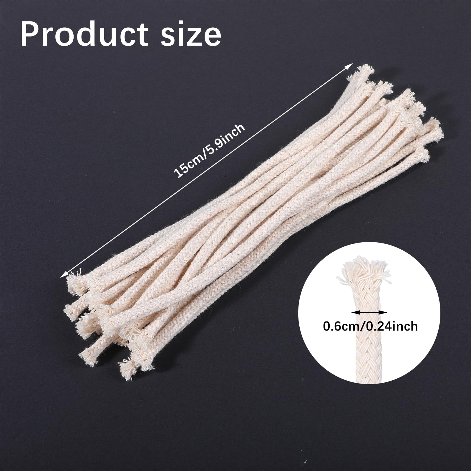 Lot De 6 Mèches Rondes épaisses De 1 M De Long Pour Lampes à Huile