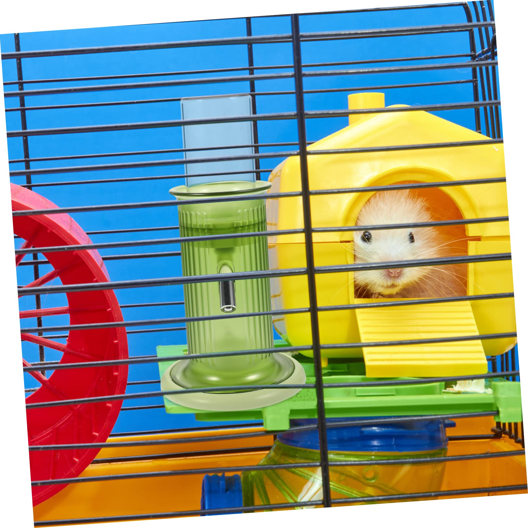 Grüne Hamsterflasche mit Vertikalstand, aus Glas und Polypropylen