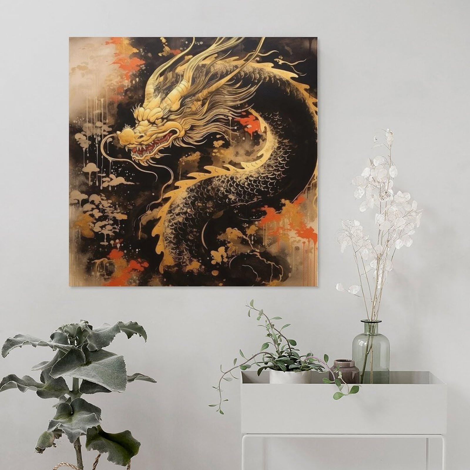 Amazon.co.jp: 金運 龍 ドラゴン ゴールド 竜 風水 魔除け 竜神