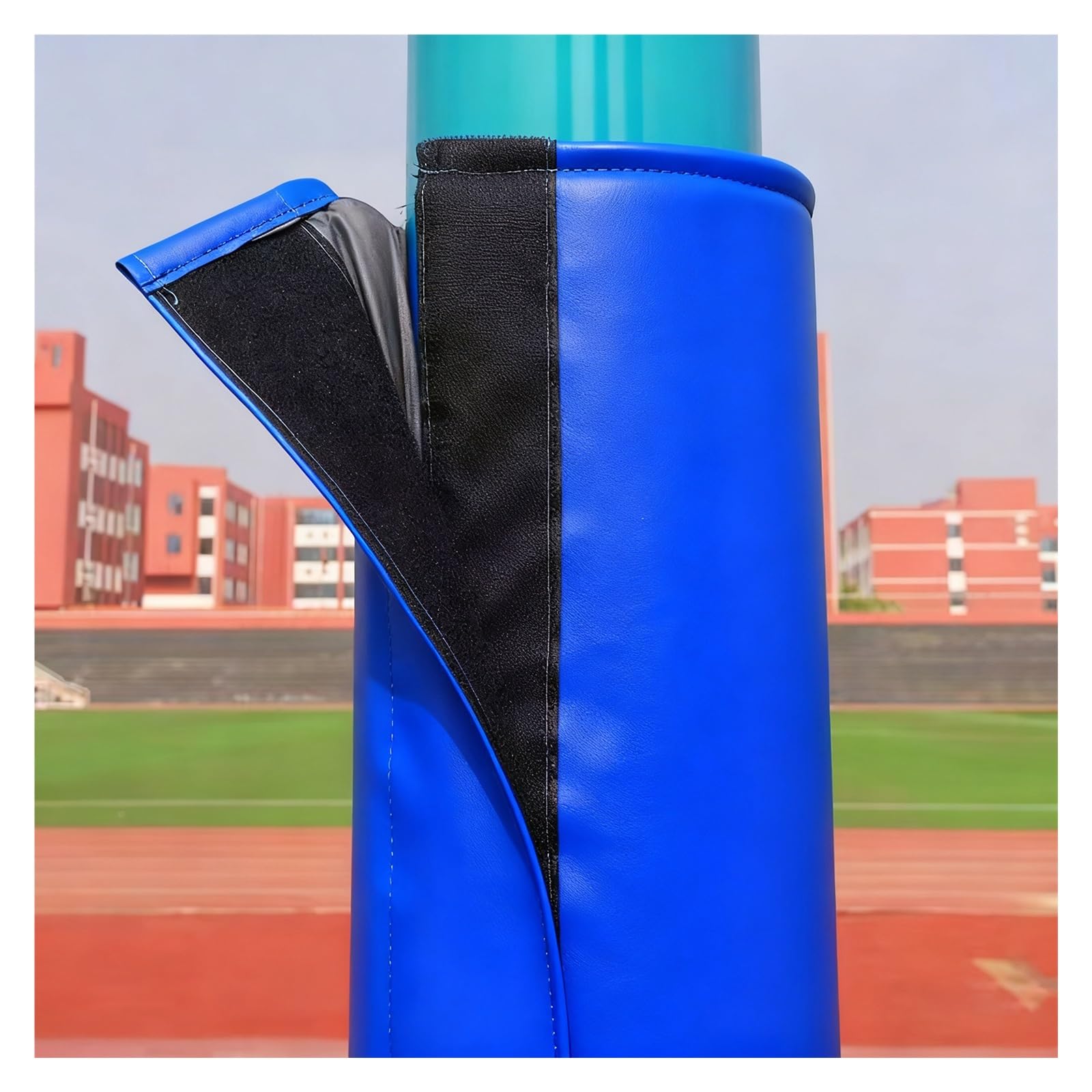 WAHHWF Custom Basketball Hoop Post Padding, Basement Support Pole Wrap Column Cover, All-weather Circular Upright Rod Protective Pads(Blue,Dia 4" pole)