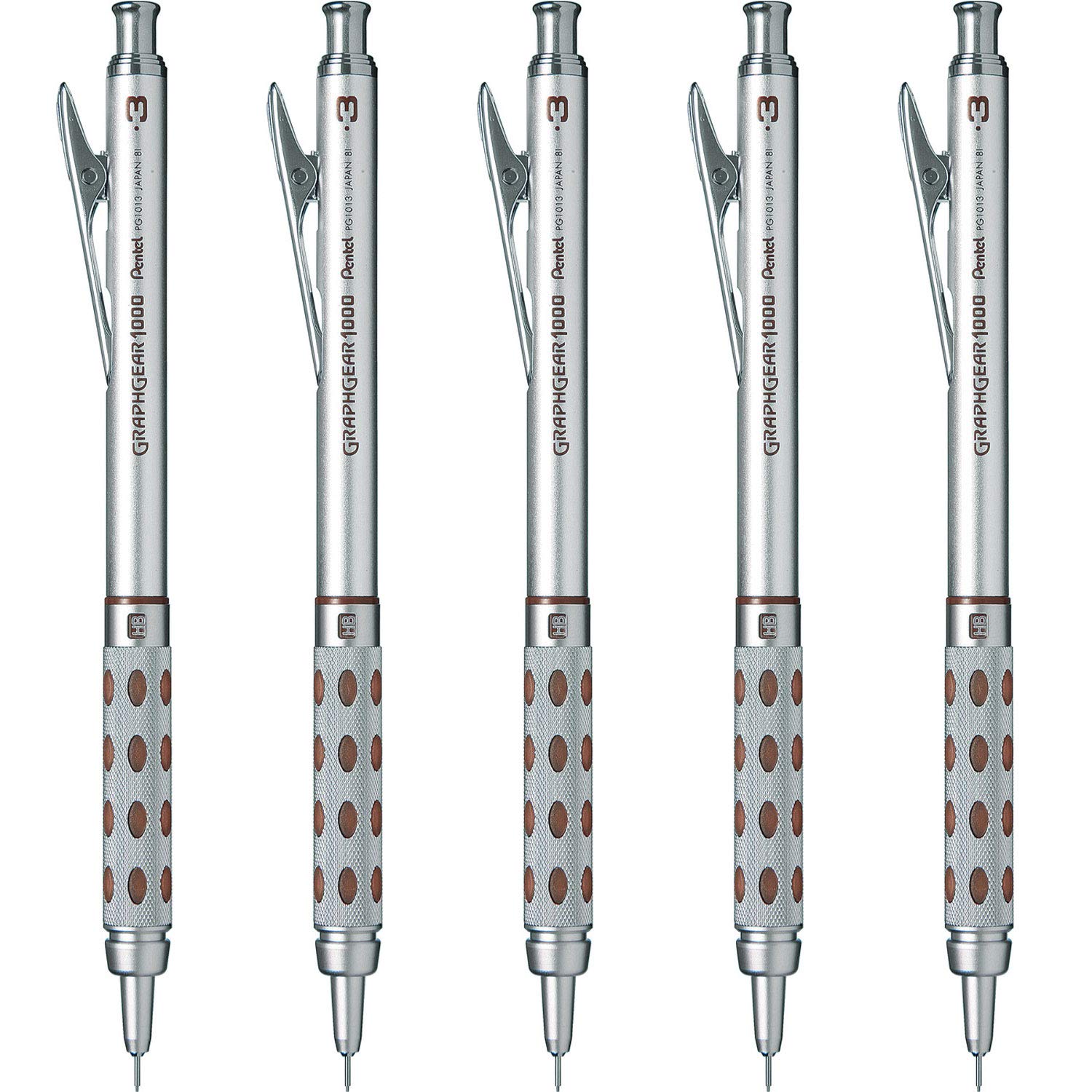 Pentel PG1013 GraphGear 1000 Mechanical Pencil, 0.3 mm, 5 Pieces : Office Products