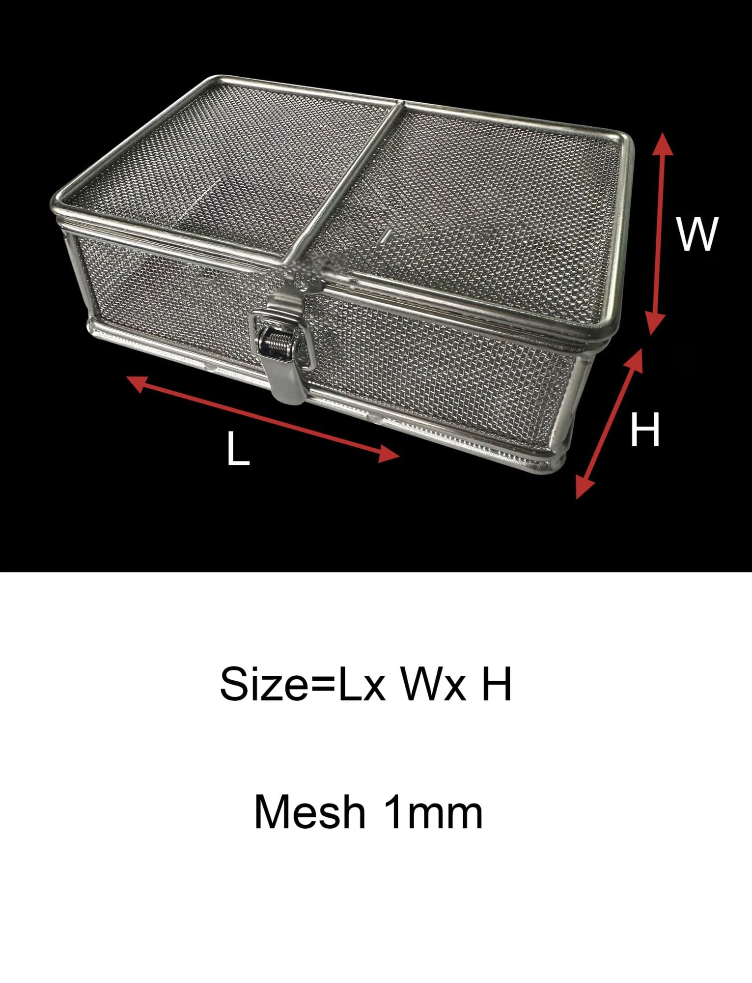 Desinfektionskorb aus Edelstahl 304, perforiertes Desinfektionstablett aus Netzmaterial, geeignet for Labore, Zahnärzte usw.(20x15x5cm)