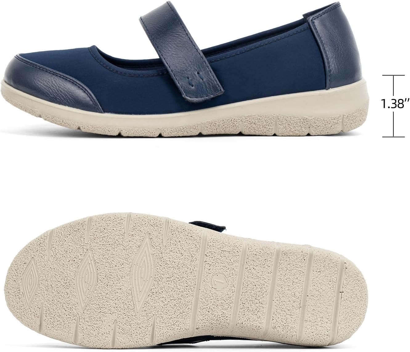 Women Orthopedic Mary Jane Flats Comfortable Bunions Walking Shoes Round Toe Lightweight Orthotic Shoes with Arch Support - Image 3