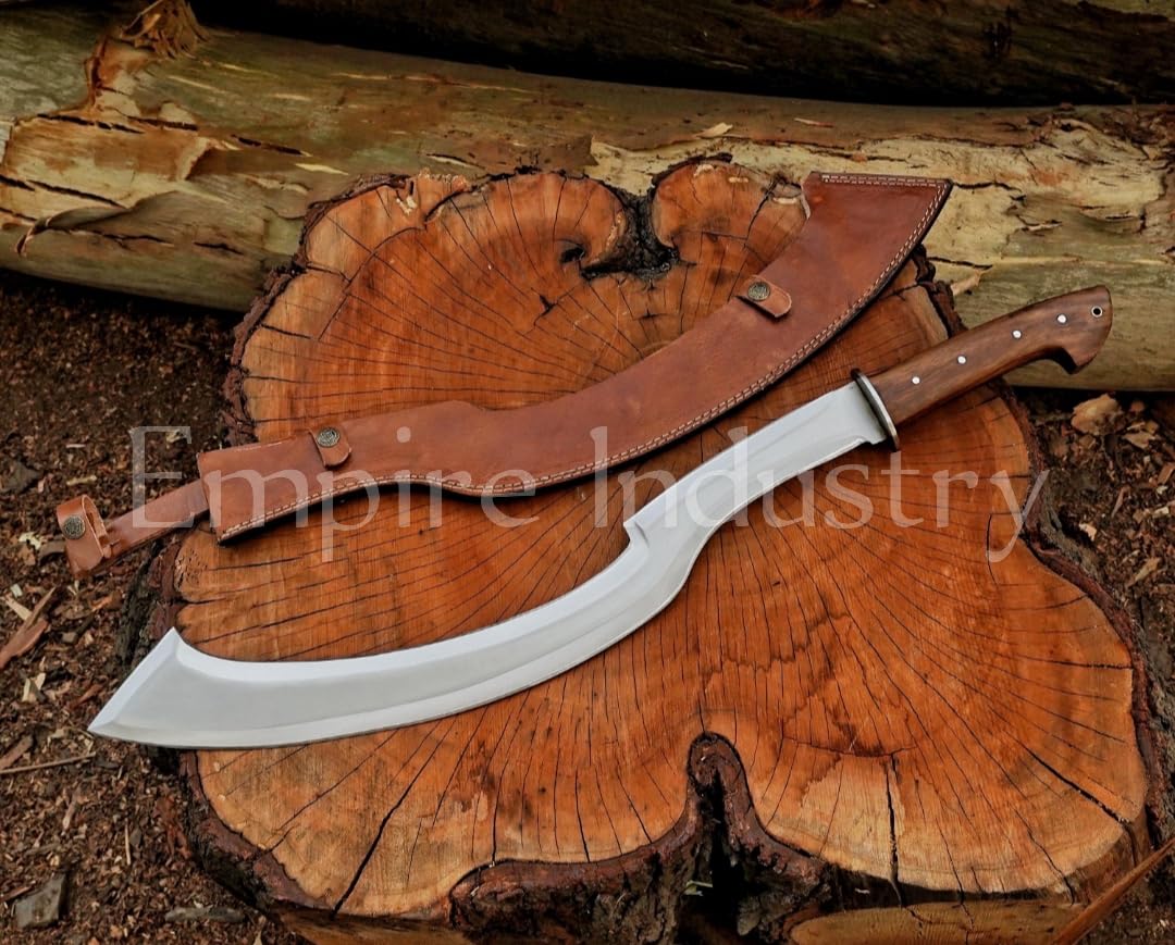 28 Inch Long Handmade High Carbon Steel Full Tang Egyptian Khopesh with Leather Sheath, Rose Wood Grip, Kopesh Sword, Hunting Sword by Empire Industry