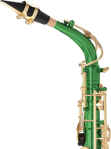 Miniatura 49 de Saxofón alto Mendini por Cecilio Eb con sintonizador, boquilla y funda, 10 lengúetas y libro de bolsillo., Nickel Níquel