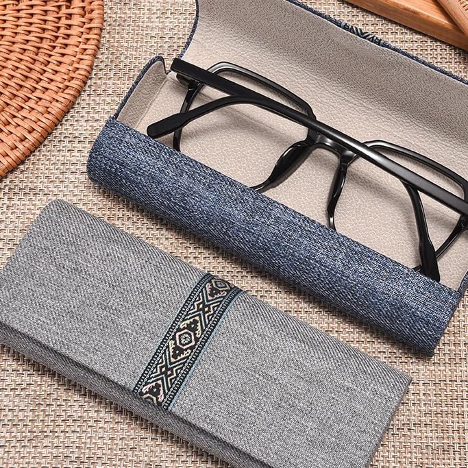 Étui à lunettes portable léger for de soleil rétro for myopie, boîte rangement for, convient aux femmes, hommes et enfants, étui voyage classique Étui à Lunettes pour Femme