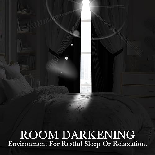 Vista 18 de PONY DANCE Cortinas decorativas para niñas, cortinas decorativas para niños, cortina de doble capa con volantes, superposición para oscurecer