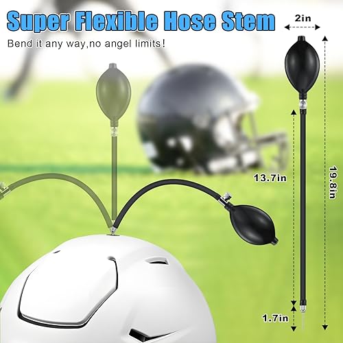 Miniatura 6 de Kit de bomba de casco de fútbol, inflador de casco universal con válvula de liberación y lubricante, bomba de aire inflable para casco de fútbol con