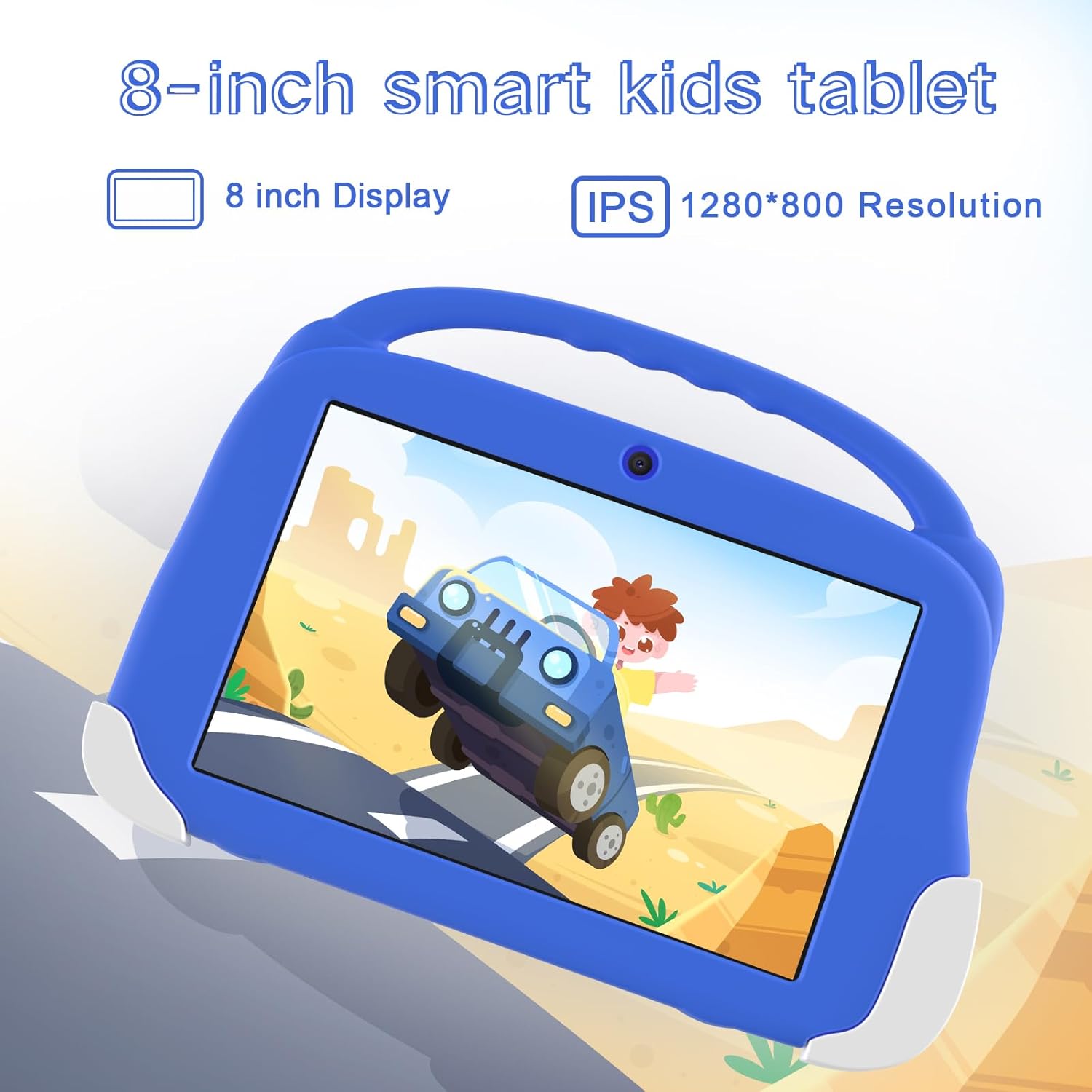 8 Inch Android Tablet for Kids,4GB RAM + 32GB ROM (Expandable to 512GB), 4000mAh Battery, Dual Cameras, Tablet withCase - Educational Learning, Games