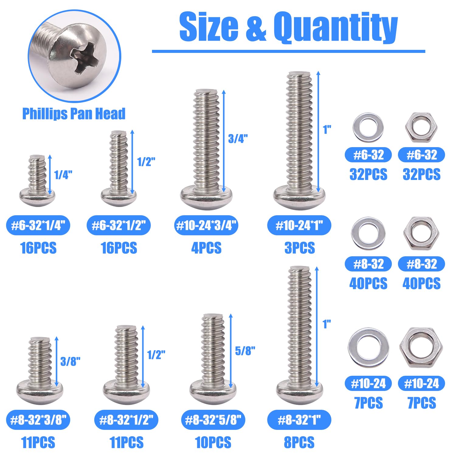 Stainless Steel Bolt & Nut Kit - 237PCS -2 Stainless Steel Bolt & Nut Kit - 237PCS -2