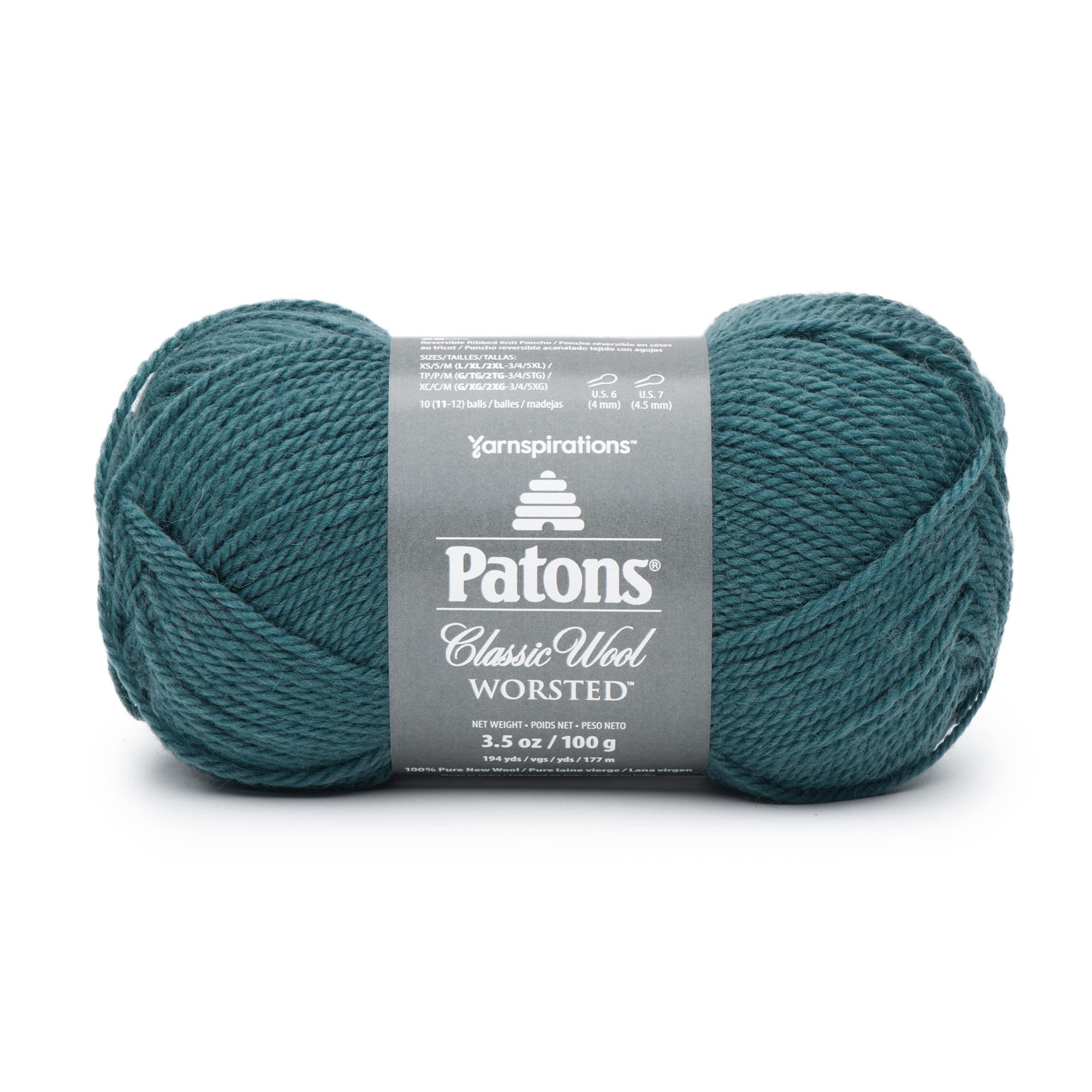 Patons Fio de lã clássico, Crochet Linha, azul-petróleo, 5