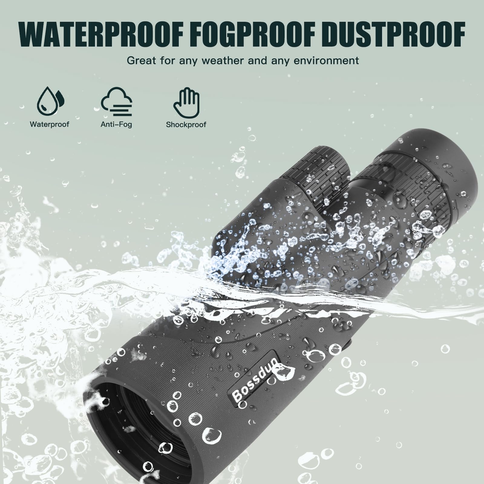 Telescopio Monoculare 10-30x50 per Adulti, Cannocchiale Monoculare HD Impermeabile con Smartphone per Birdwatching, Escursionismo, Caccia, Campeggio, Viaggi (black)