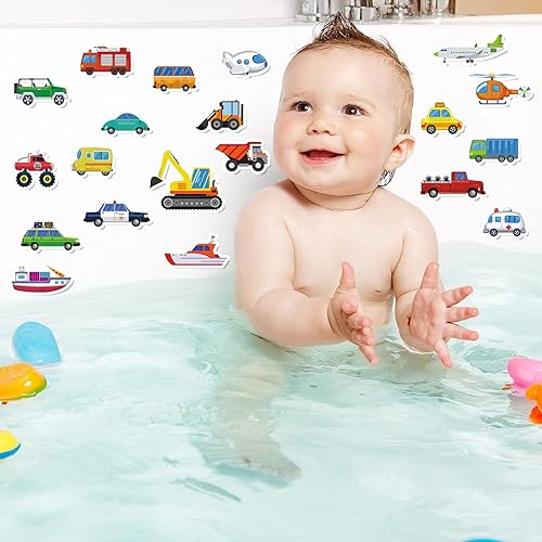 Miniatura 7 de 20 calcomanías de gel grueso de transporte para ventana de vehículo, calcomanías de gel para niños pequeños y adultos, hogar, avión, aula,