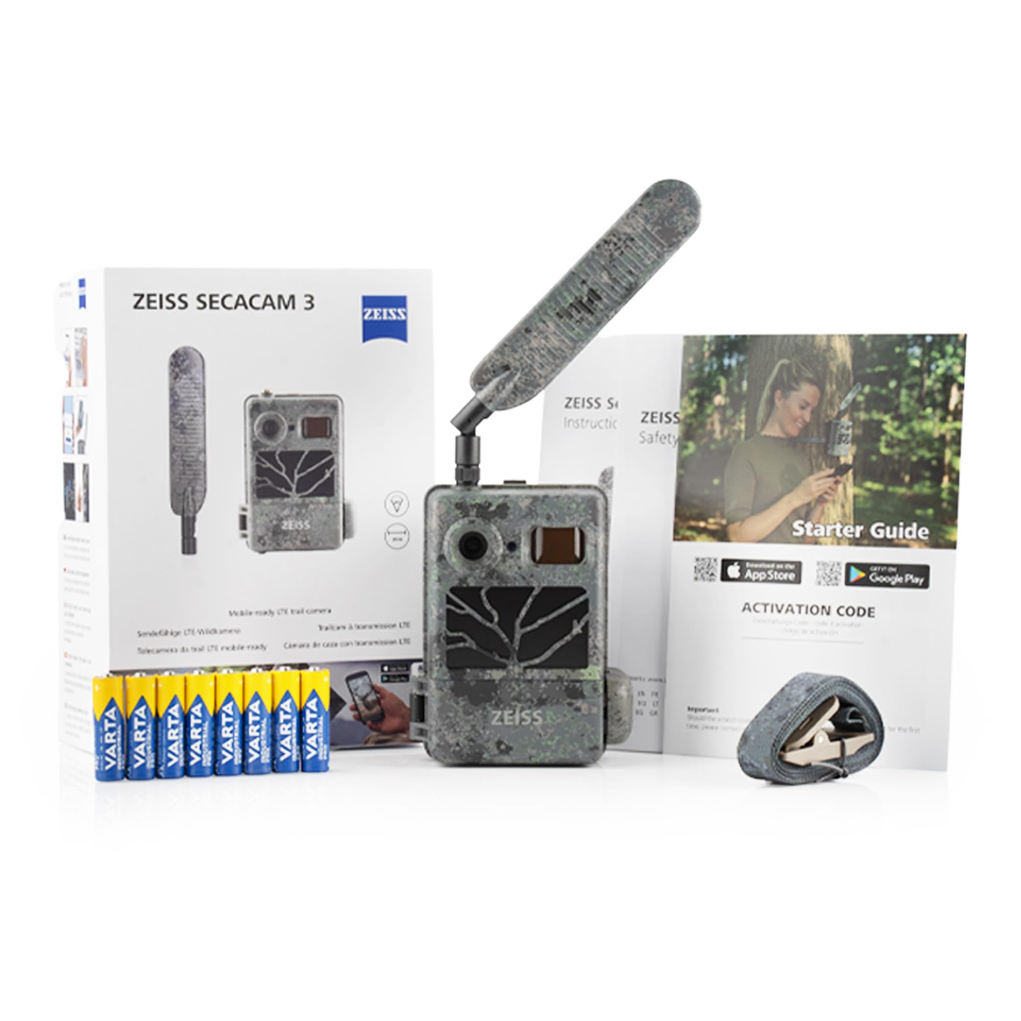 ZEISS Secacam 3 60° - 4G Premium Wildkamera mit Handyübertragung App, SIM-Karte, 32 GB interner Speicher, 940 nm LEDs, APP-Steuerung, Bewegungsmelder Nachtsicht, Ideal für Tierbeobachtung & Sicherheit