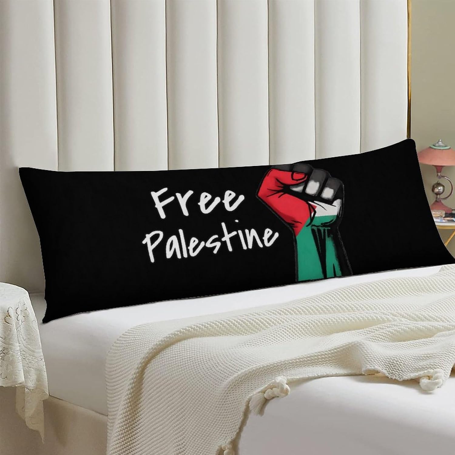 Free Palestine Palestinian Flag Body Pillow Cover Long Cushion 18.9x53.1 Inch
