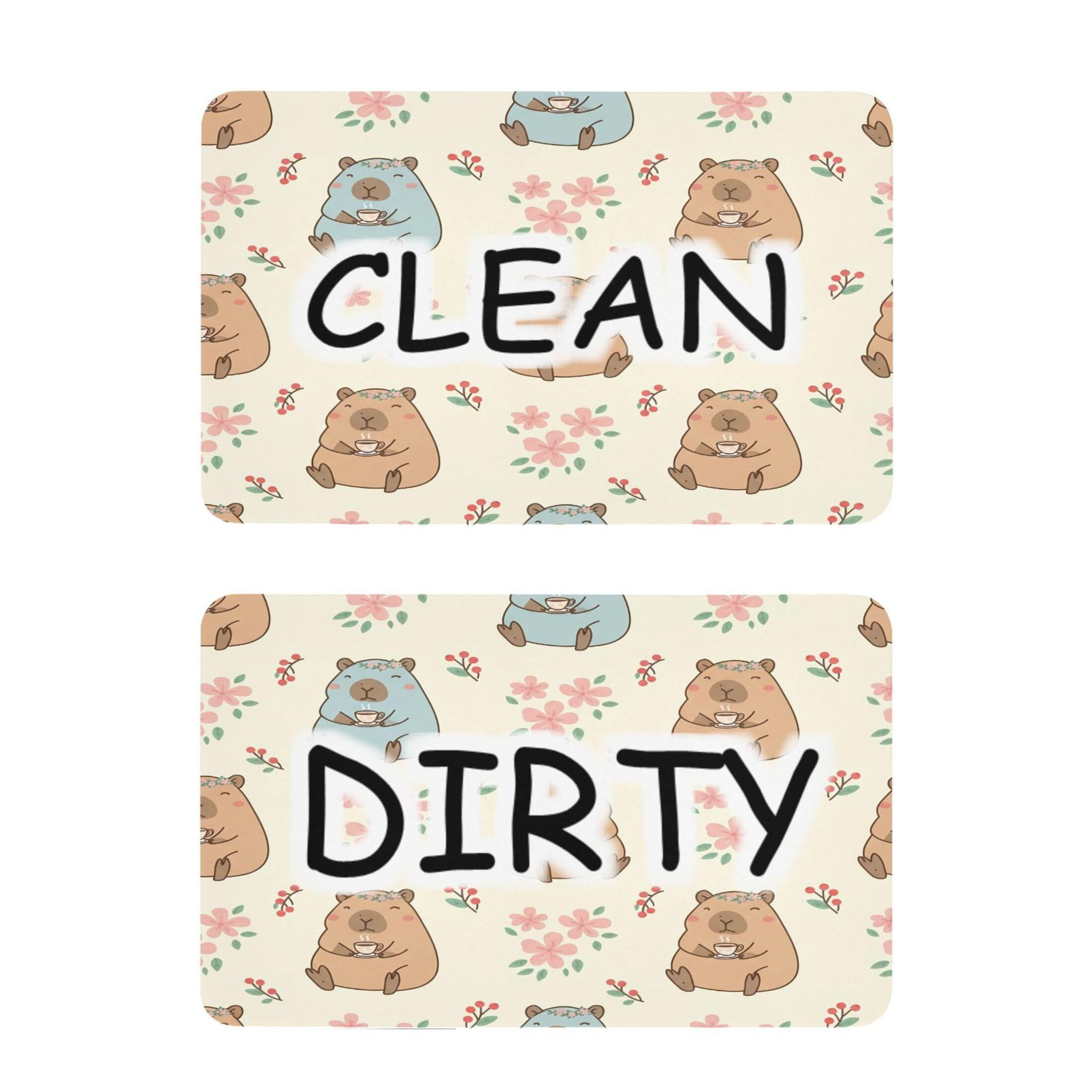 Kutsu Dishwasher Magnet Clean Dirty Sign Indicator, Capybara Fridge Magnet, Easy to Read, 2 Pack