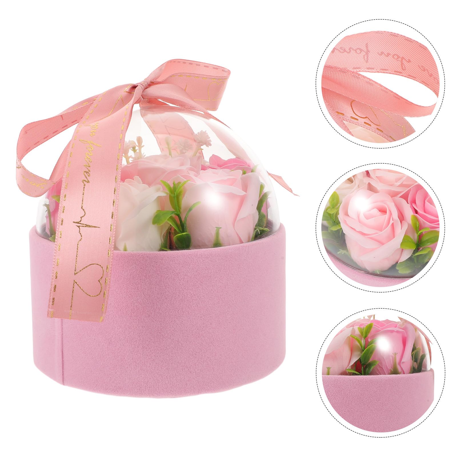 TOYANDONA 4 Pezzi Rose di Sapone in Cofanetto Regalo, Fiori Rosa Eleganti | Aroma Duraturo, Decorazione Romantica per Bagno e Camera, Idea Regalo per Natale, Mamma, San Valentino