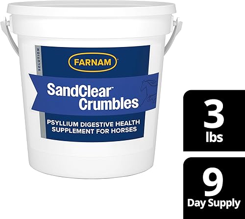 Miniatura 13 de Farnam SandClear Psyllium Crumbles Suplemento para caballos, ayuda a eliminar la arena del colon y apoya la salud digestiva, sabor a manzanamelaza,